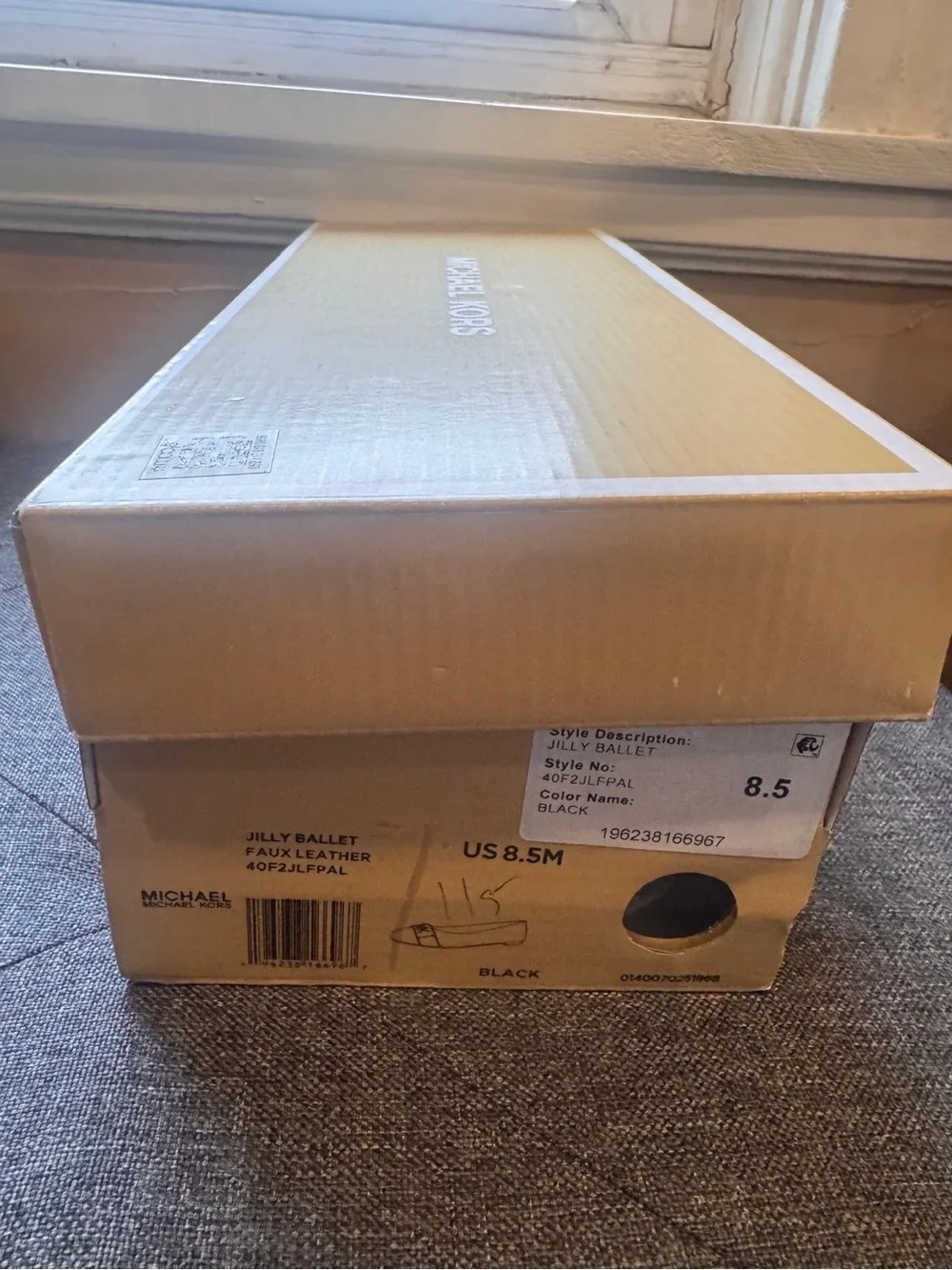 Michael Kors Black Ballet Flats with Gold MK Emblem